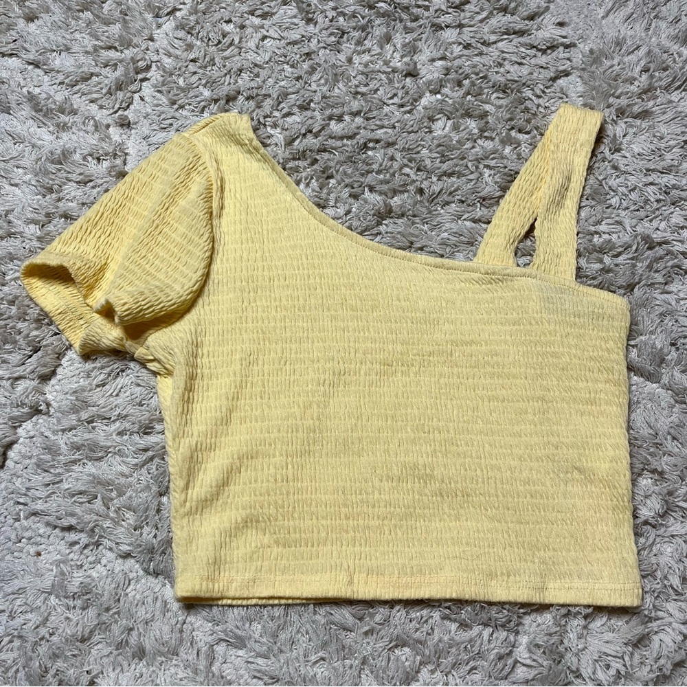 Le Lis one shoulder smocked top